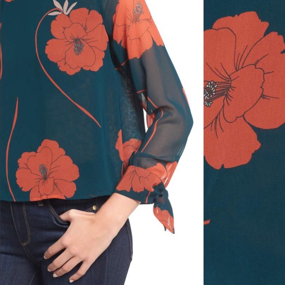 Cupcakes and cashmere josette tie wrist blouse xs - Picture 4 of 8